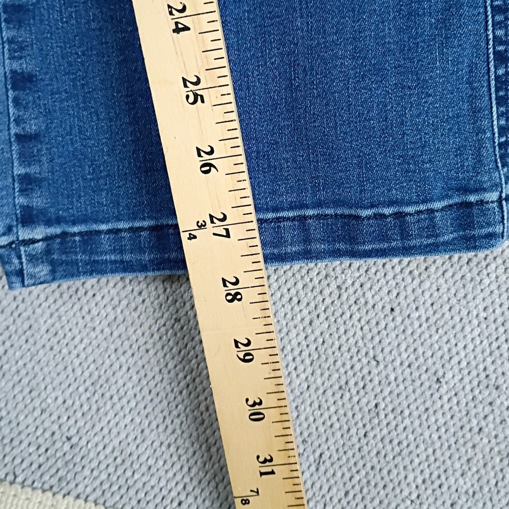 Spanx Flare Jeans Womens Large 32X28 Blue Wash Vintage Indigo Pull On Stretch - Picture 8 of 12